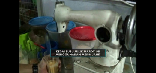 Unik, Di Kedai Ini Minuman Diaduk Pakai Mesin Jahit